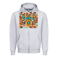 Heather Grey i'm just out here trusting god Zipper Hoodie - JahusDesignShop