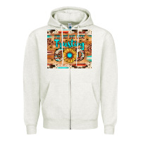 Oatmeal Heather i'm just out here trusting god Zipper Hoodie - JahusDesignShop
