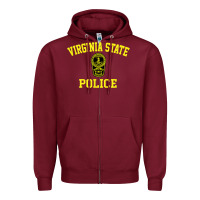 Burgundy virginia state police Zipper Hoodie - linhVisuals