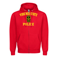 Red virginia state police Zipper Hoodie - linhVisuals