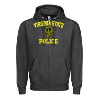 Charcoal Heather virginia state police Zipper Hoodie - linhVisuals