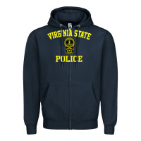 Navy virginia state police Zipper Hoodie - linhVisuals