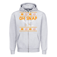 Heather Grey oh snap turkey wishbone funny ugly Zipper Hoodie - linhVisuals