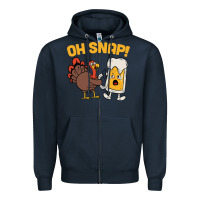 Navy oh snap thanksgiving cute turkey day Zipper Hoodie - linhVisuals