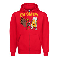 Red oh snap thanksgiving cute turkey day Zipper Hoodie - linhVisuals