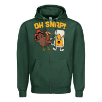 Sports Green oh snap thanksgiving cute turkey day Zipper Hoodie - linhVisuals