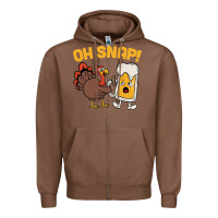 Chestnut oh snap thanksgiving cute turkey day Zipper Hoodie - linhVisuals