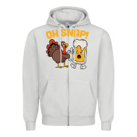 Dove Grey oh snap thanksgiving cute turkey day Zipper Hoodie - linhVisuals