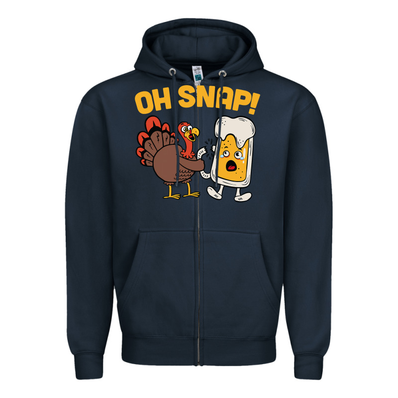 Oh Snap Thanksgiving Cute Turkey Day Zipper Hoodie by linhVisuals | Teevron