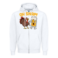 White oh snap thanksgiving cute turkey day Zipper Hoodie - linhVisuals