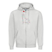 Dove Grey santa giraffe christmas color led Zipper Hoodie - linhVisuals
