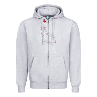 Heather Grey santa giraffe christmas color led Zipper Hoodie - linhVisuals