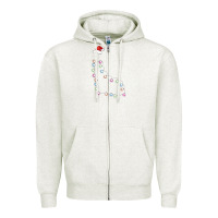 Oatmeal Heather santa giraffe christmas color led Zipper Hoodie - linhVisuals