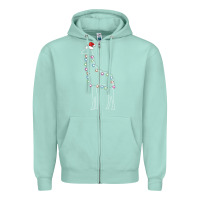 Seafoam santa giraffe christmas color led Zipper Hoodie - linhVisuals