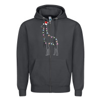 Smoke santa giraffe christmas color led Zipper Hoodie - linhVisuals