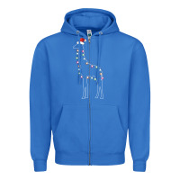 True Royal santa giraffe christmas color led Zipper Hoodie - linhVisuals