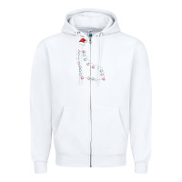 White santa giraffe christmas color led Zipper Hoodie - linhVisuals