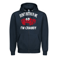 Navy don't bother me i'm crabby Zipper Hoodie - linhVisuals