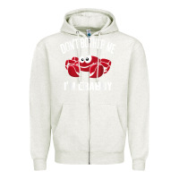 Oatmeal Heather don't bother me i'm crabby Zipper Hoodie - linhVisuals