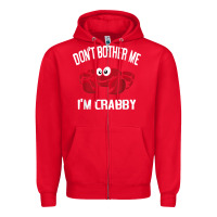 Red don't bother me i'm crabby Zipper Hoodie - linhVisuals