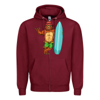 Burgundy surfing premium Zipper Hoodie - linhVisuals