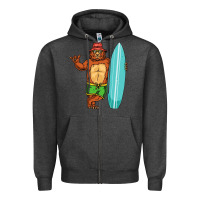 Charcoal Heather surfing premium Zipper Hoodie - linhVisuals