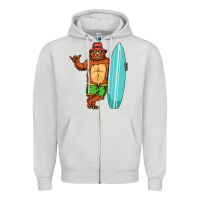Dove Grey surfing premium Zipper Hoodie - linhVisuals