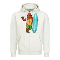Oatmeal Heather surfing premium Zipper Hoodie - linhVisuals