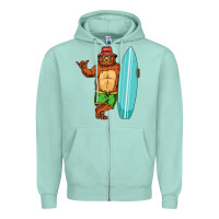 Seafoam surfing premium Zipper Hoodie - linhVisuals