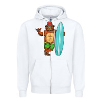 White surfing premium Zipper Hoodie - linhVisuals