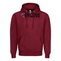Burgundy anytime fitness leg day Zipper Hoodie - linhVisuals