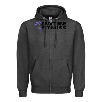 Charcoal Heather anytime fitness leg day Zipper Hoodie - linhVisuals