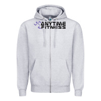 Heather Grey anytime fitness leg day Zipper Hoodie - linhVisuals