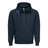 Navy anytime fitness leg day Zipper Hoodie - linhVisuals