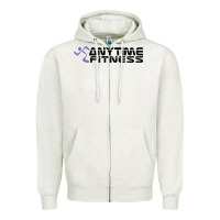Oatmeal Heather anytime fitness leg day Zipper Hoodie - linhVisuals