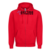 Red anytime fitness leg day Zipper Hoodie - linhVisuals