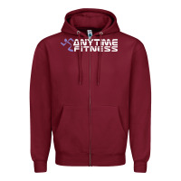 Burgundy anytime fitness leg day Zipper Hoodie - linhVisuals