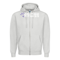 Dove Grey anytime fitness leg day Zipper Hoodie - linhVisuals
