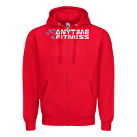 Red anytime fitness leg day Zipper Hoodie - linhVisuals