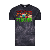 Cloud Black Santa's Favorite Teacher Vintage Tee - FaDigitalArtStudio