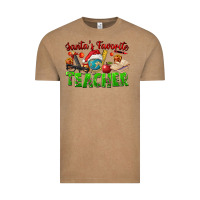 Vintage Coffee Santa's Favorite Teacher Vintage Tee - FaDigitalArtStudio