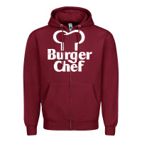 Burgundy vintage burger chef classic Zipper Hoodie - linhVisuals