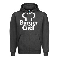 Charcoal Heather vintage burger chef classic Zipper Hoodie - linhVisuals