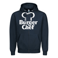 Navy vintage burger chef classic Zipper Hoodie - linhVisuals