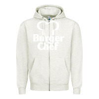 Oatmeal Heather vintage burger chef classic Zipper Hoodie - linhVisuals