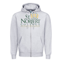 Heather Grey St. Norbert College Zipper Hoodie - linhVisuals
