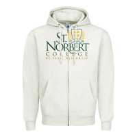 Oatmeal Heather St. Norbert College Zipper Hoodie - linhVisuals