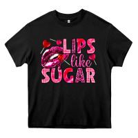 Black Lips like sugar Valentine's Day Heavy Core Tee - HowdyJamesFarm