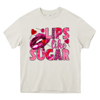 Cream Lips like sugar Valentine's Day Heavy Core Tee - HowdyJamesFarm