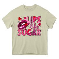 Mossy Lips like sugar Valentine's Day Heavy Core Tee - HowdyJamesFarm
